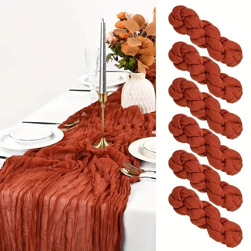 Gauze Cheesecloth Table Runners Set of 6