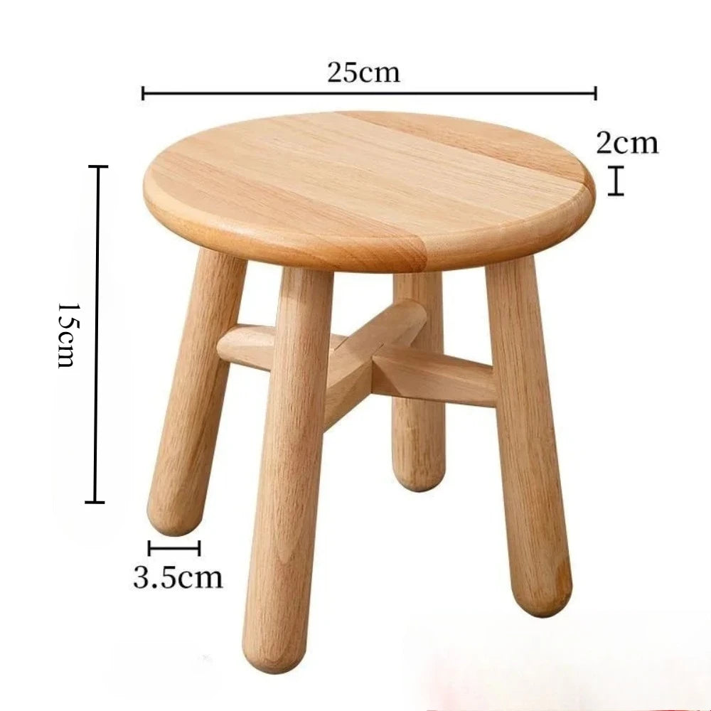 Solid Wood Small Round Stool