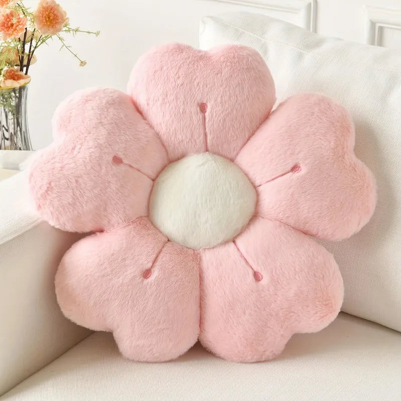 Flower Shaped Plush Throw Pillow