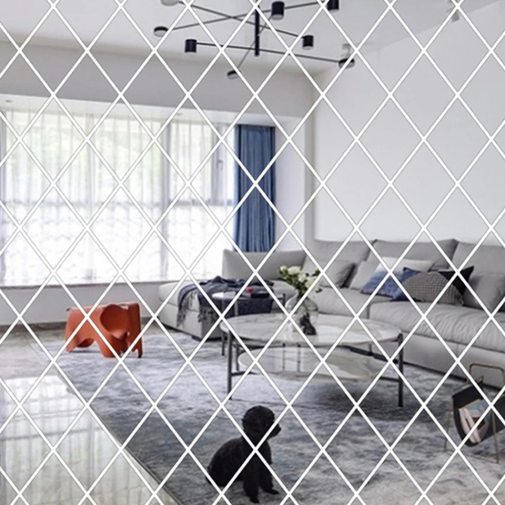 3D Diamond Mirror Wall Sticker Set