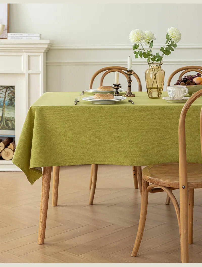 Cotton and Linen Three-proof Tablecloth Waterproof and Dustproof Solid