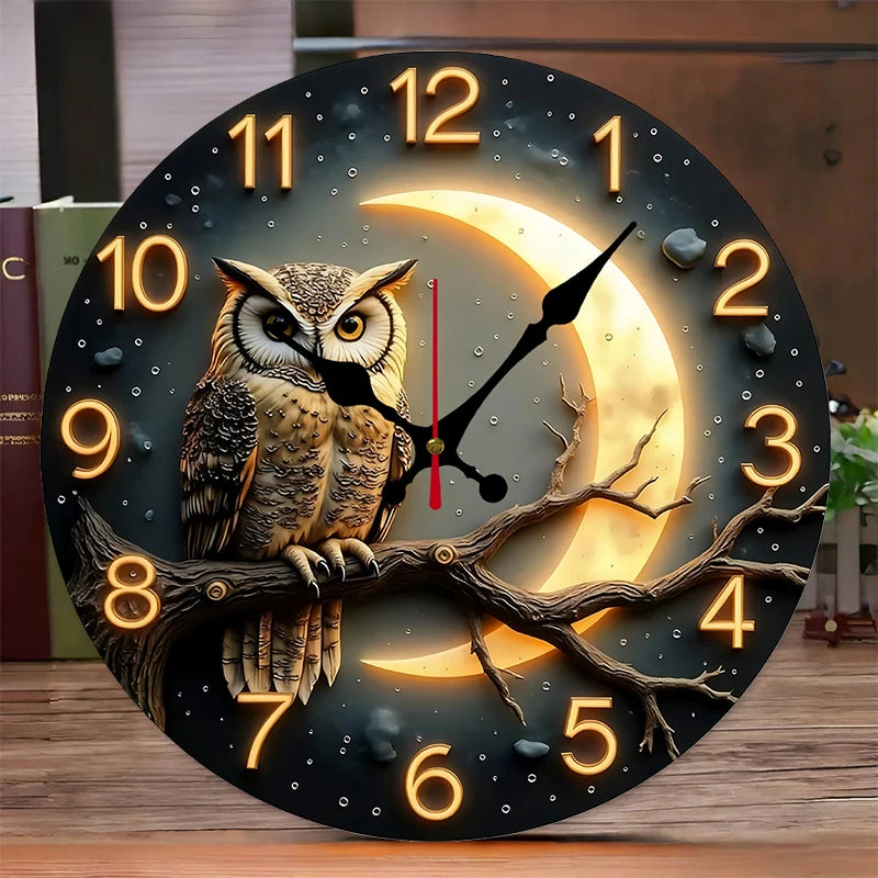 Moonlight Wooden Wall Clock