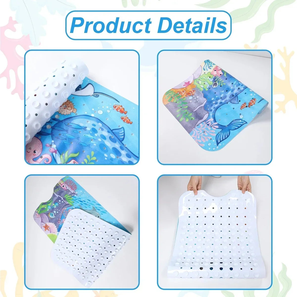 1pc Cartoon Extra Long Bathtub Mat 40x100cm Non Slip Bath Mat
