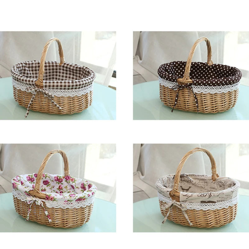 Hand Woven Wicker Picnic Basket