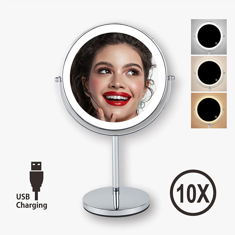 8 Inch Double Sided LED Makeup Mirror with Touch Control