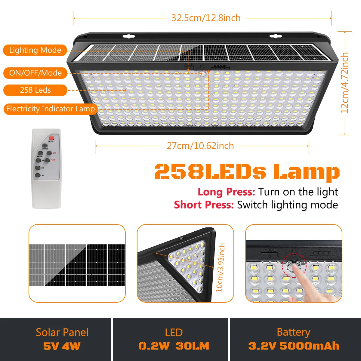 Solar Powered Outdoor Flood Light