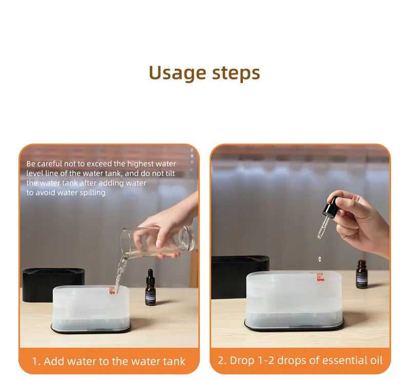 Essential Oil Diffuser,Flame Colorful Water Vapor Fire Humidifier for