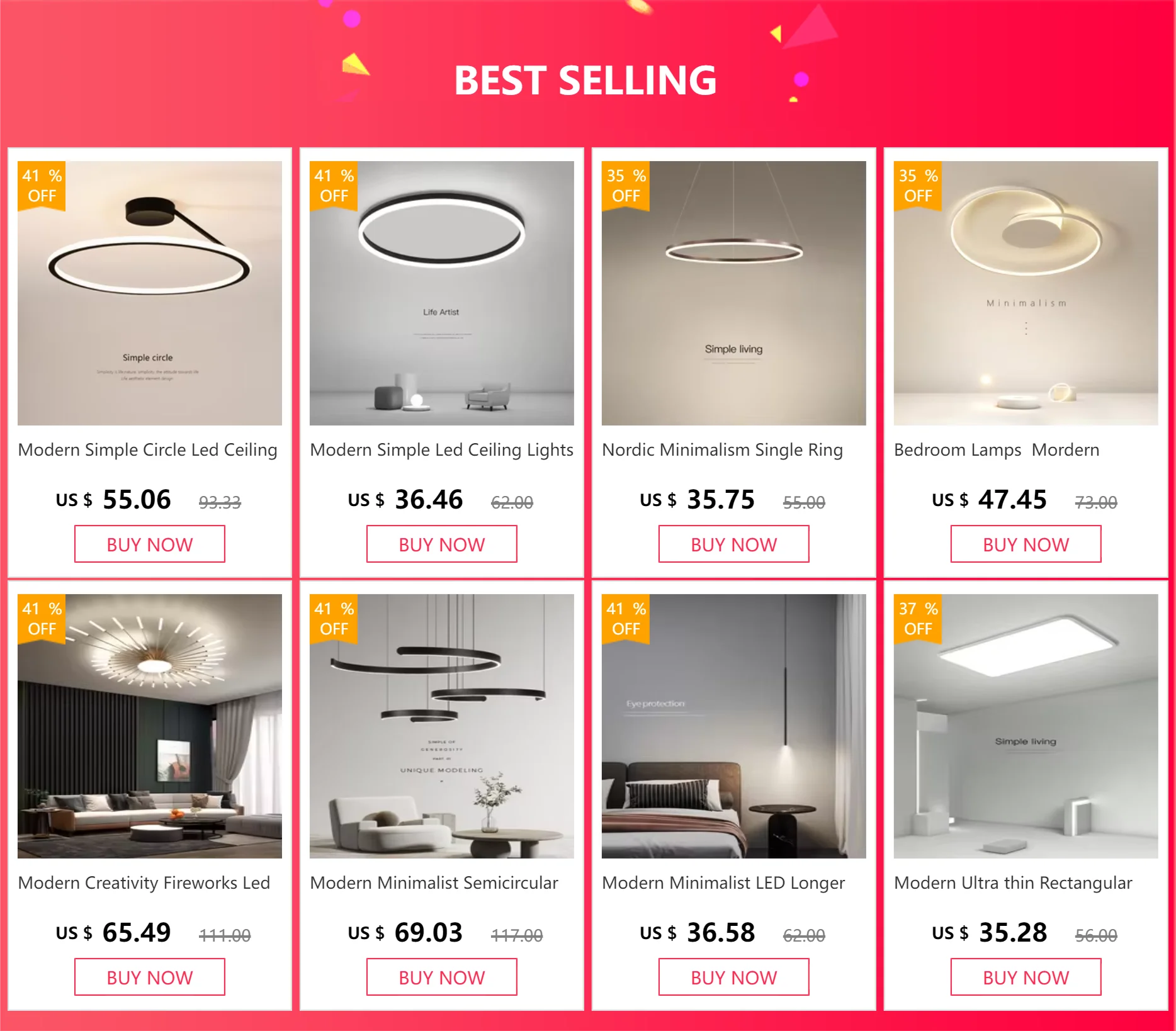 Simple Round Ring Ceiling Chandelier