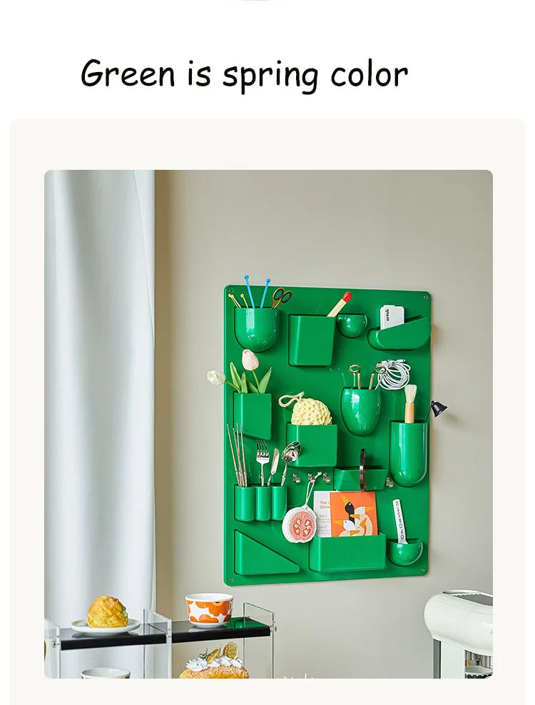 Wall Mounted Storage Rack with Hooks