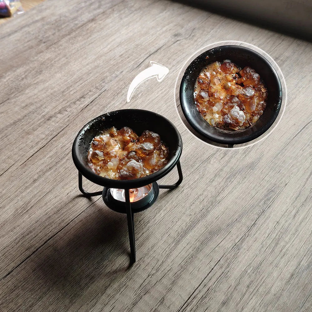 Resin Frankincense and Metal Censer Set