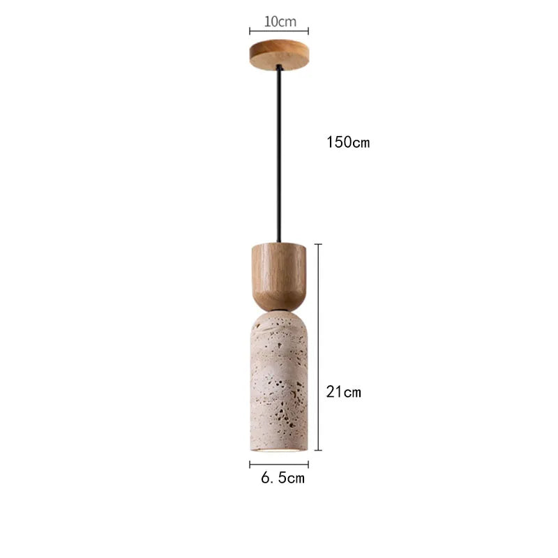 Cream Stone Tube Pendant Light