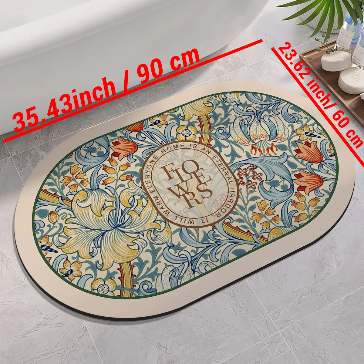 Diatomaceous Earth Bath Mat Non-slip Quick Dry Bathroom Rug Super