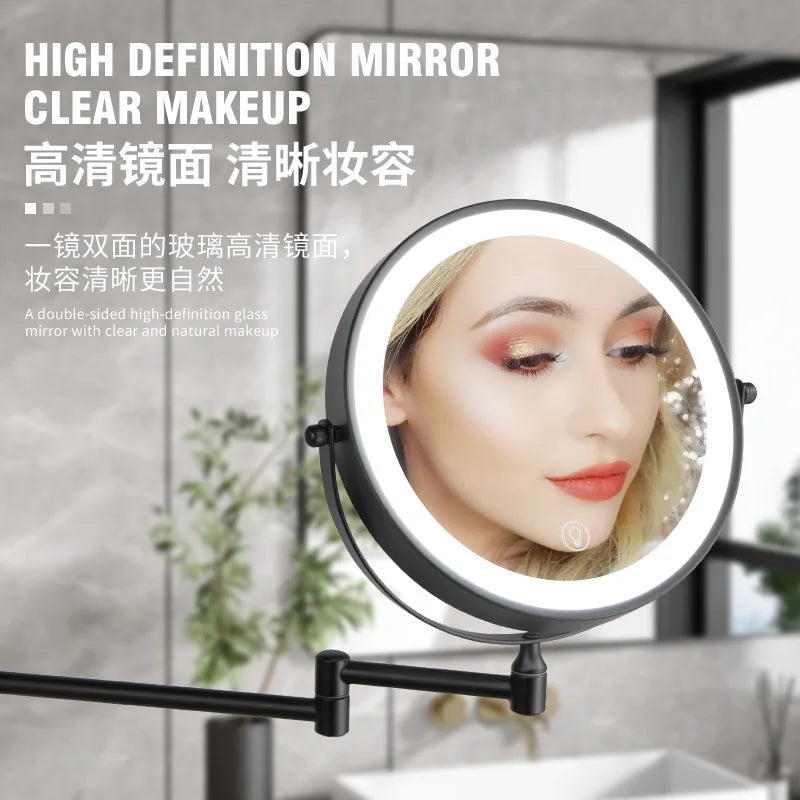 Double Sided Wall Mounted Shower Mirror with Lights