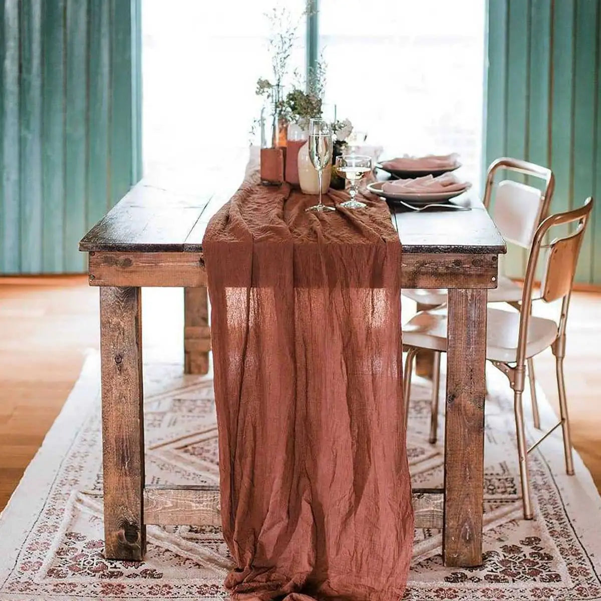 Boho Cheesecloth Table Runner