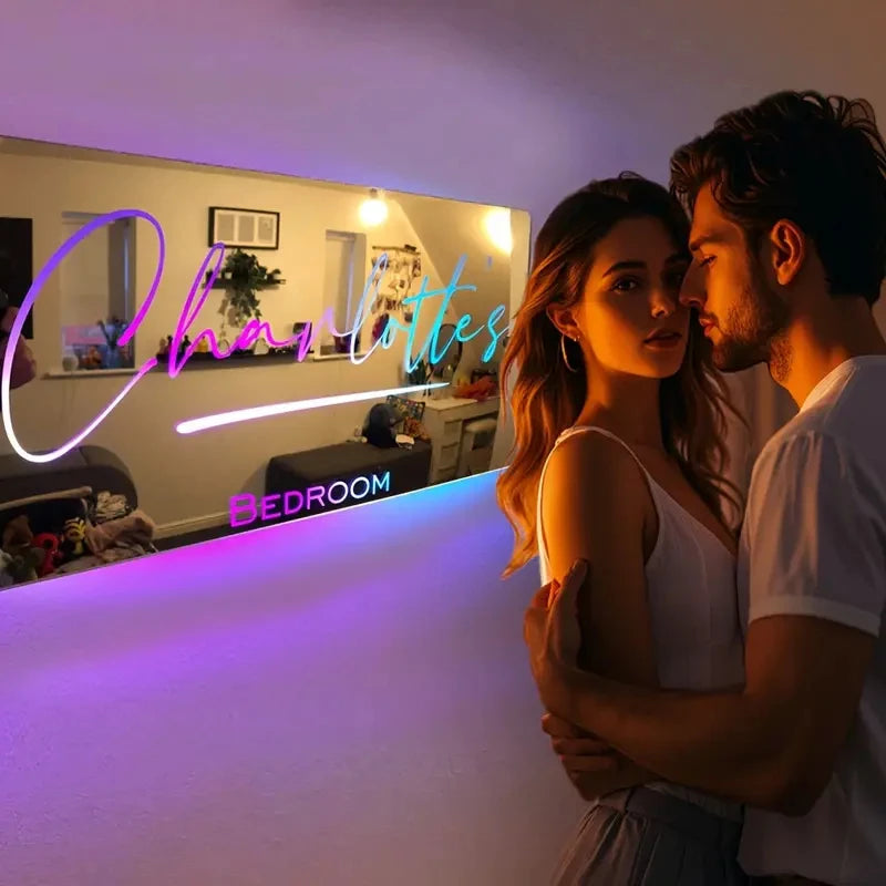 Personalized Name LED Light Mirror