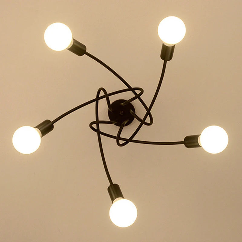 Wrought Iron Retro Cage Chandelier