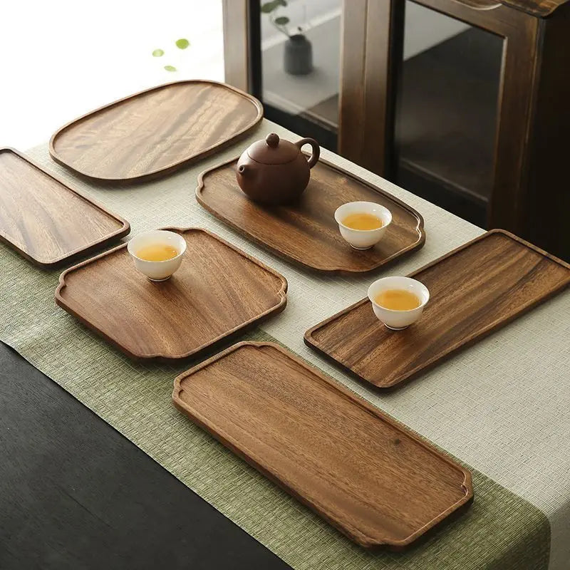 Natural Wood Rectangular Serving Tray