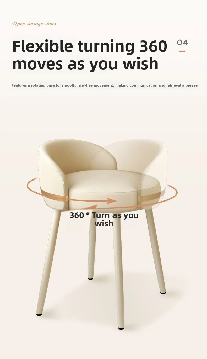 Modern Swivel Vanity Stool, 360 Rotating