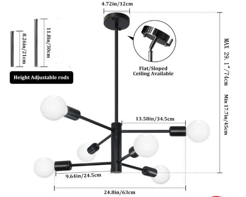 Multi Head Living Room Chandelier