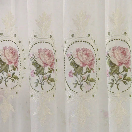 Peony Embroidered Sheer Curtain