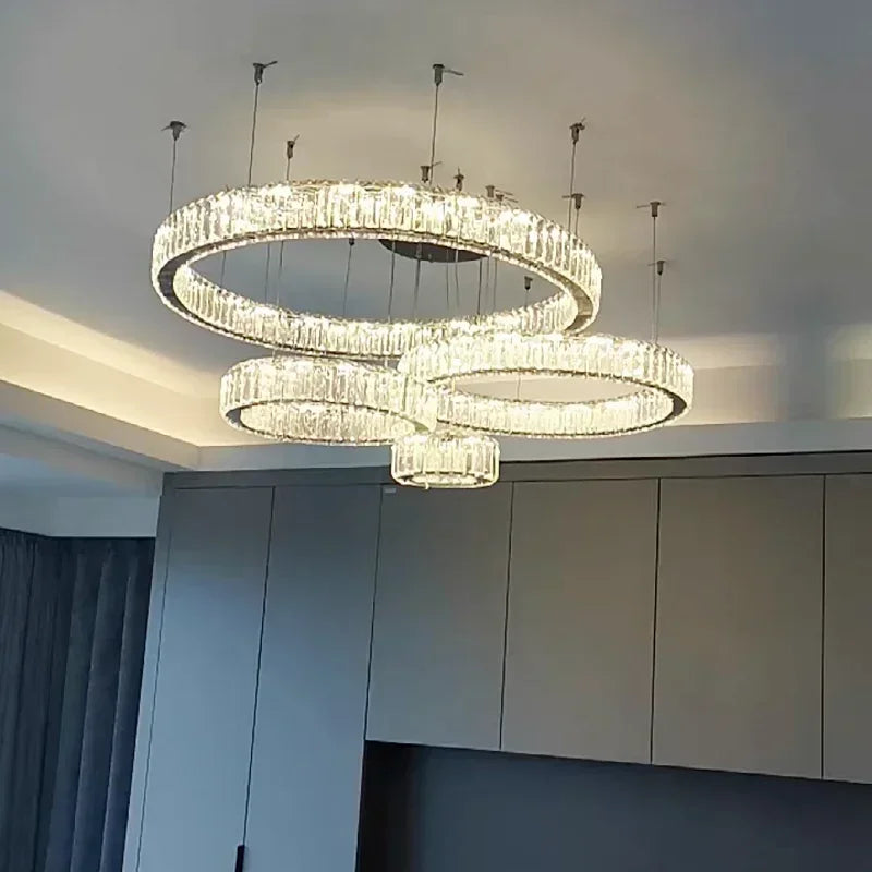 Modern Gold Luxury Crystal LED indoor Chandelier Bedroom Living Room