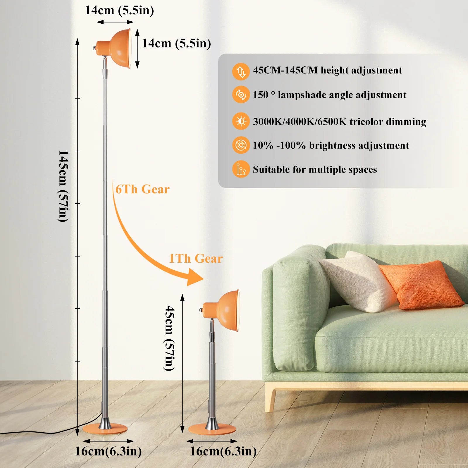 Telescopic Adjustable Floor Lamp