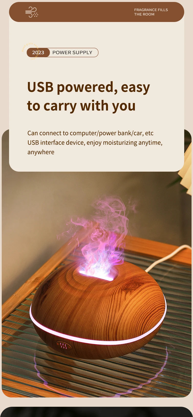 Aroma Humidifier flame Can Add Essential Oil Small AromaRelax Machine