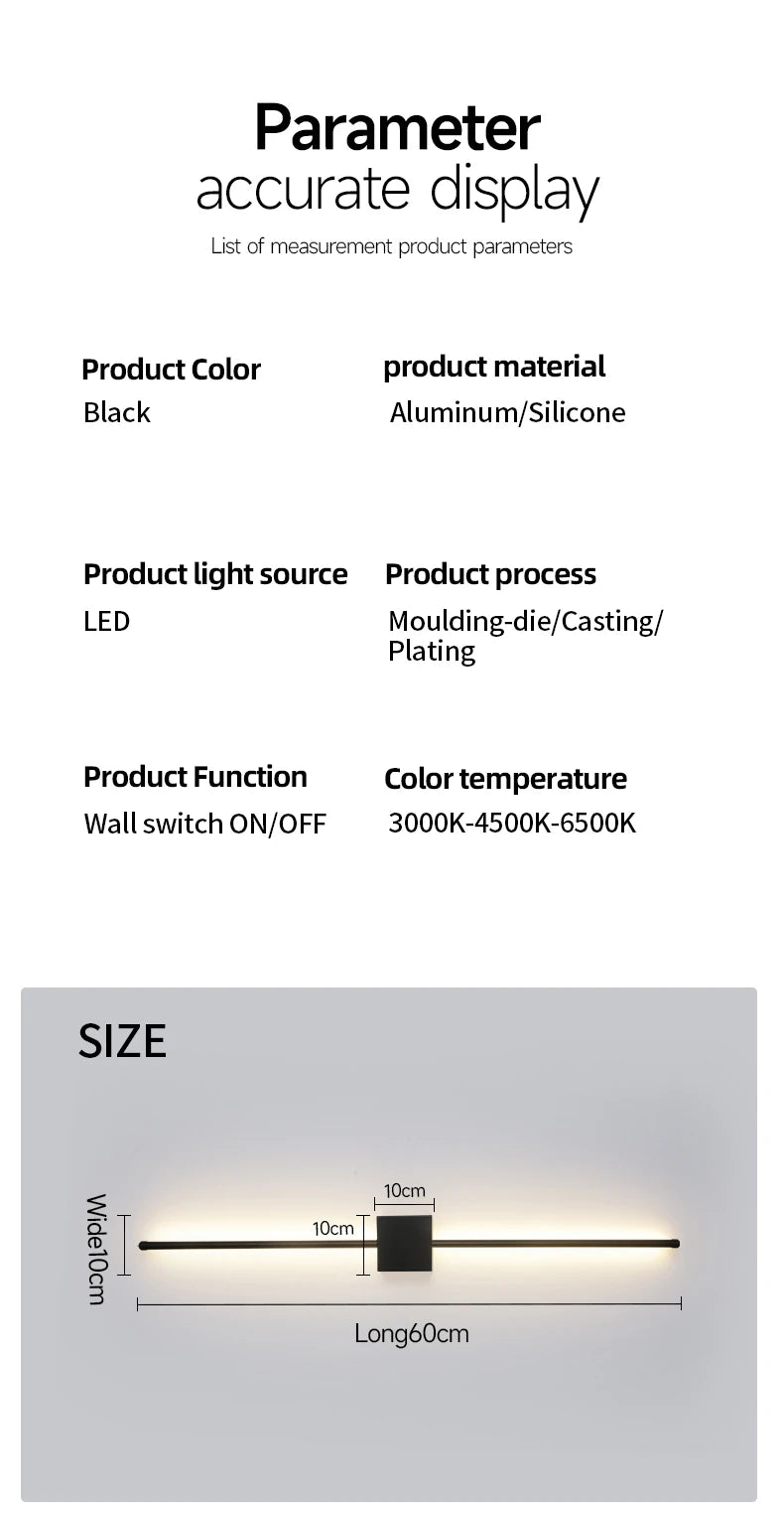 Minimalist Long Strip LED Wall Light