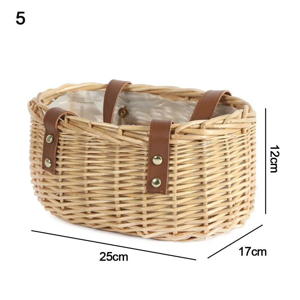 Half Moon Woven Wicker Basket with Handle
