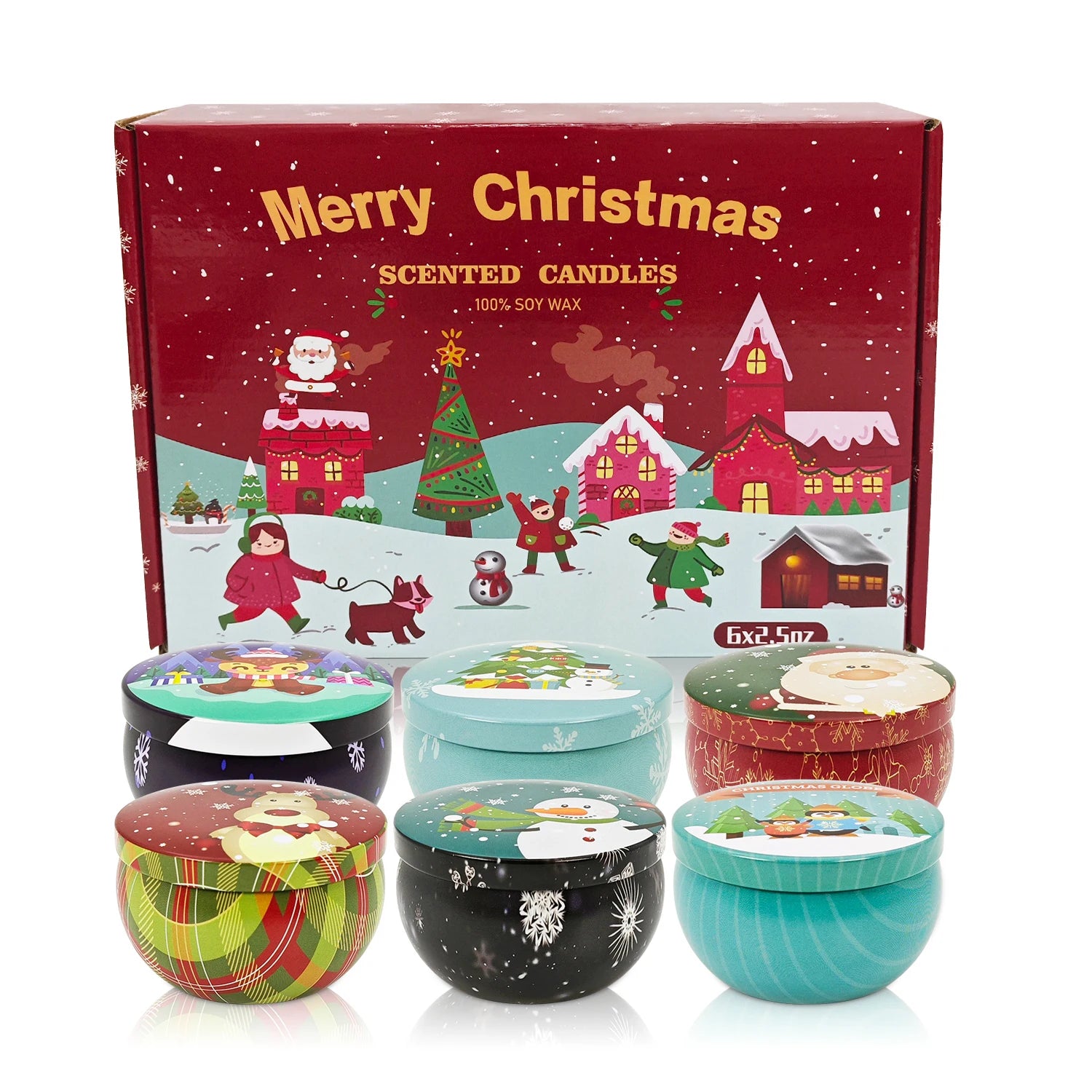 6/12packs of scented candles, Christmas candles, candles, 2.5 ounces