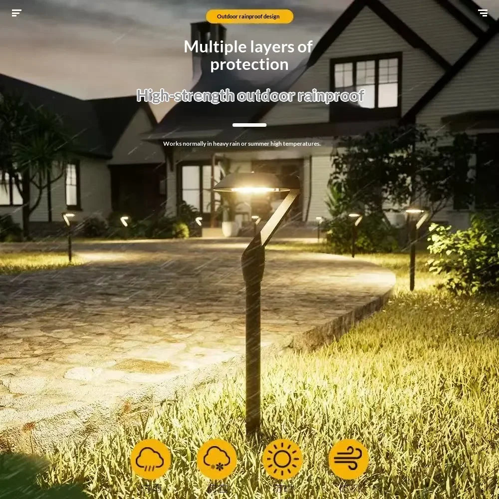 2pc Solar Energy Saving Lamp Super Bright Solar Lawn Lamp Waterproof