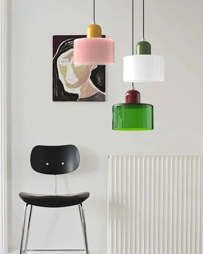 Vintage Stained Glass Chandelier for Bedside and Dining