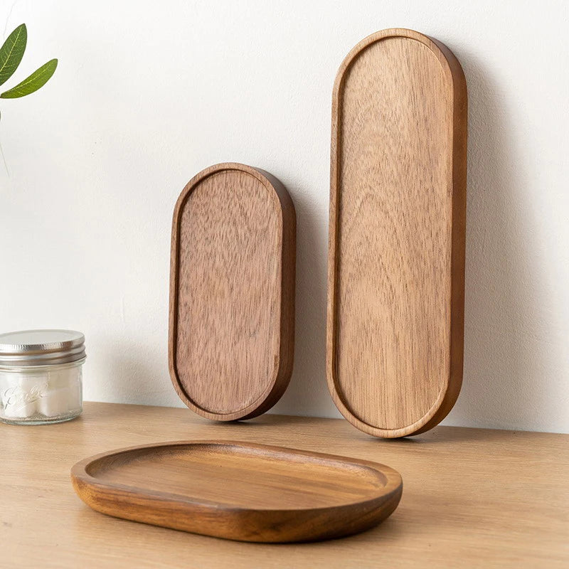 Wooden Serving Trays Oval Wood Tray Platters for Serving