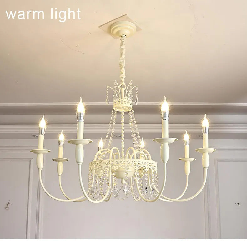 Modern 6-Light Crystal Chandelier LED Ceiling Light with E14 Bulb Base