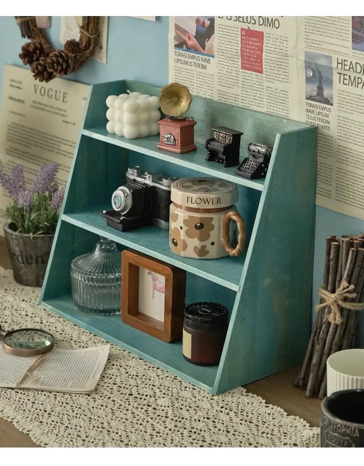 Wood Cosmetics Storage Rack