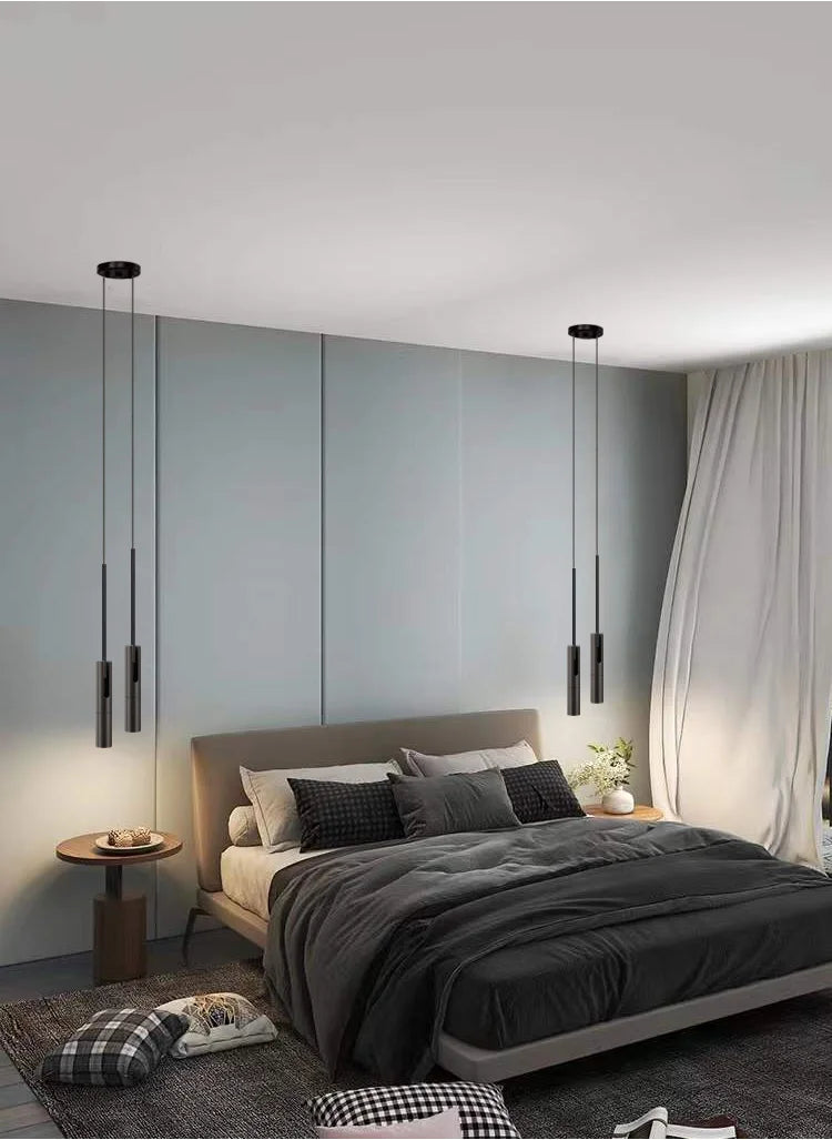 Nordic Black LED Bedside Pendant