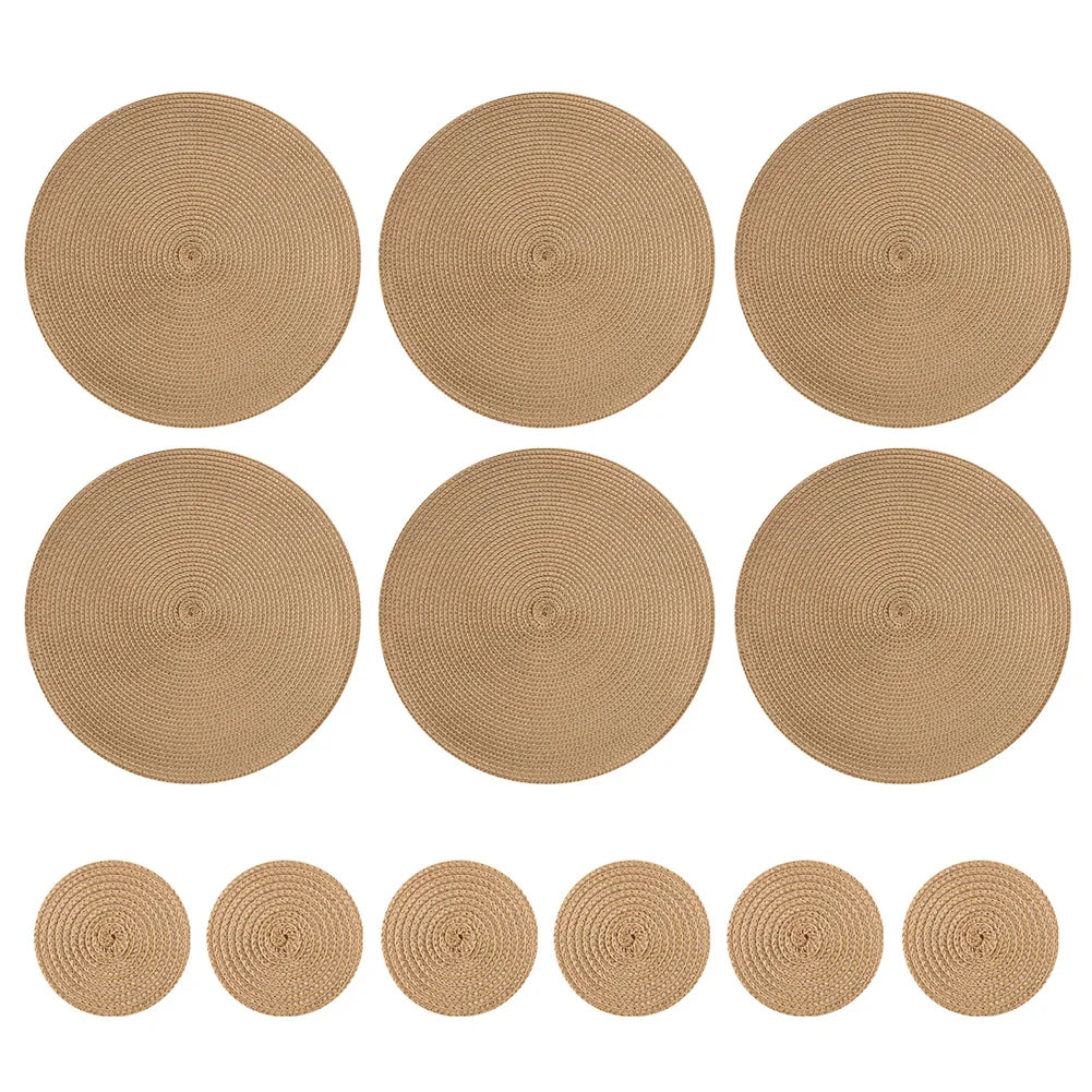 Braided Round Placemat and Coaster Set
