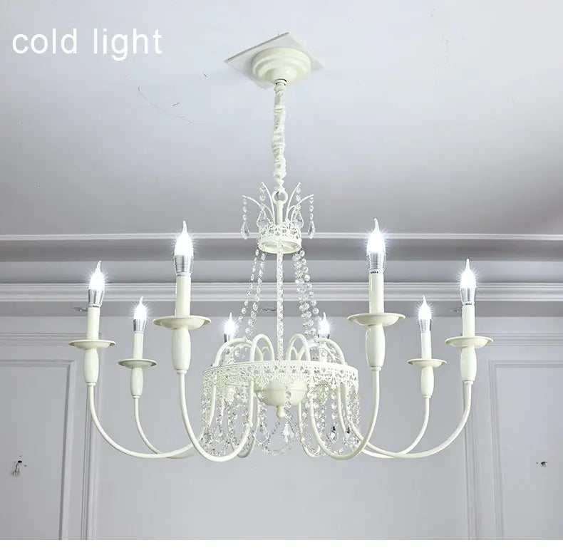 Modern 6-Light Crystal Chandelier LED Ceiling Light with E14 Bulb Base