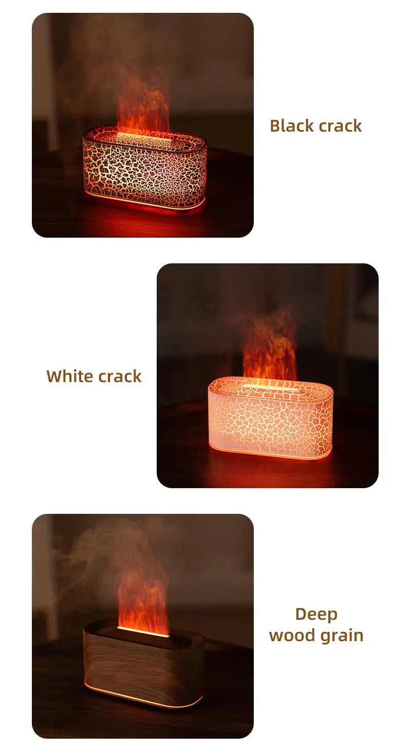 Essential Oil Diffuser,Flame Colorful Water Vapor Fire Humidifier for