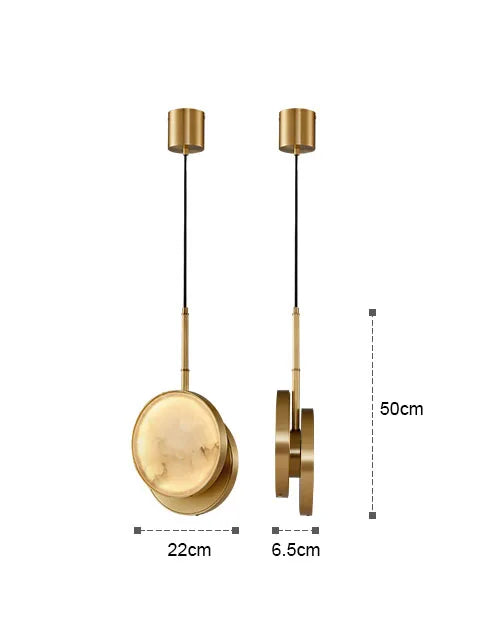 Round Marble and Copper Wall Lamp