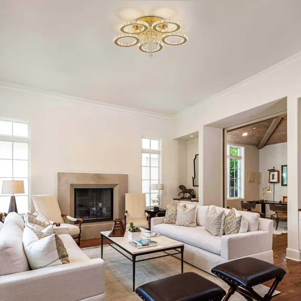Gold Crystal Ceiling Chandelier