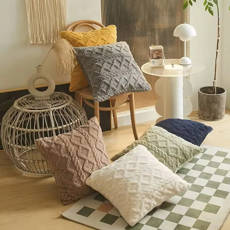 Plush Diamond Tufted Cushion Cover
