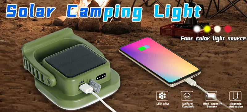 MOSLIGHTING Solar Chargin Tent Strong Light with Magnet Zoom Portable