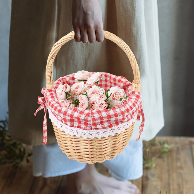 Hand Woven Wicker Picnic Basket