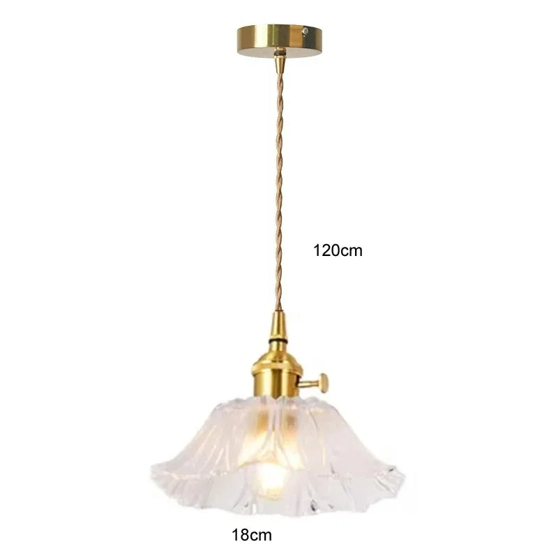 Vintage Flower Glass Ceiling Light