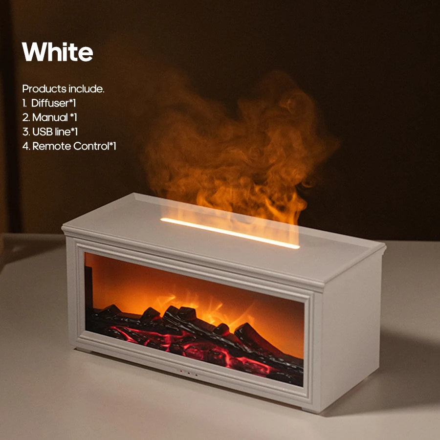 Simulated Fireplace Flames Aroma Diffuser Aromatherapy Ultrasonic Air