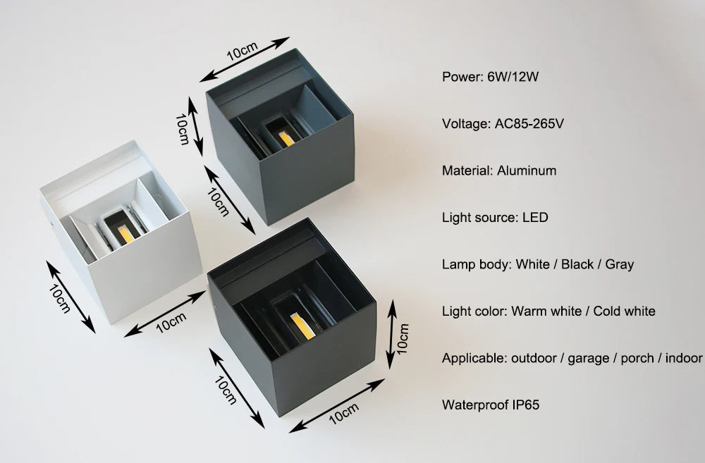 Modern Square Outdoor Wall Lamp