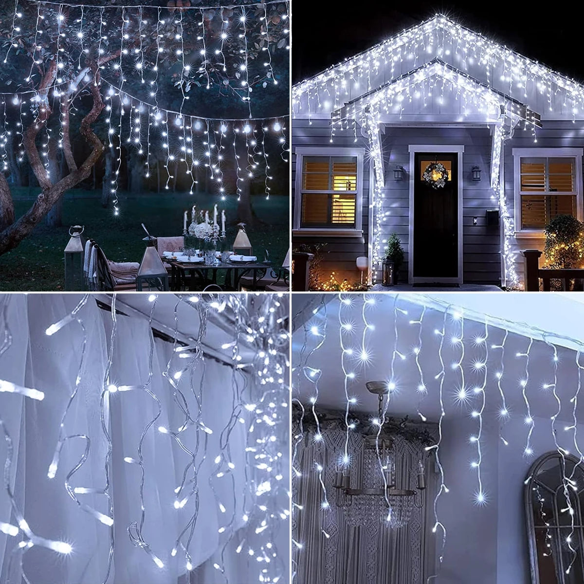 Solar Icicle Fairy Lights