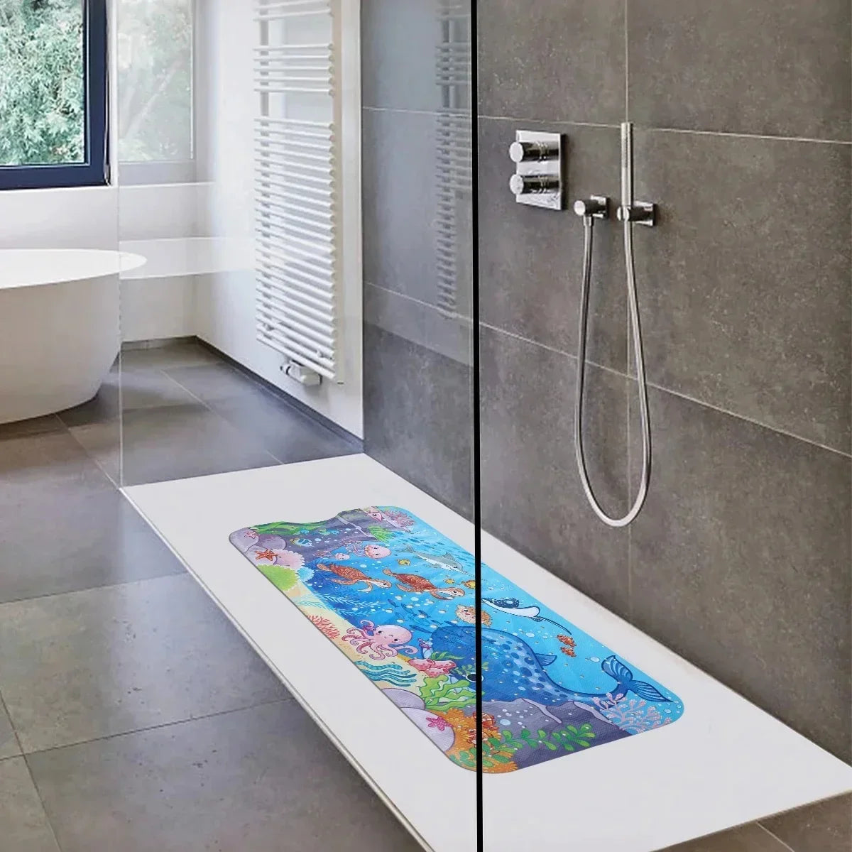 1pc Cartoon Extra Long Bathtub Mat 40x100cm Non Slip Bath Mat