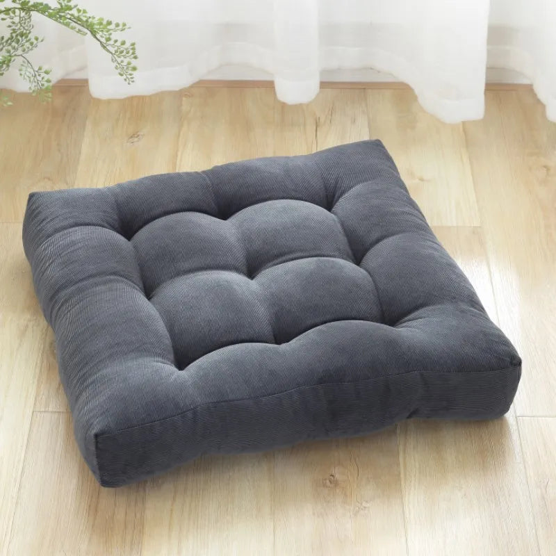 Corduroy Tufted Square Floor Cushion